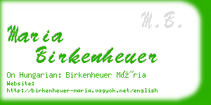 maria birkenheuer business card